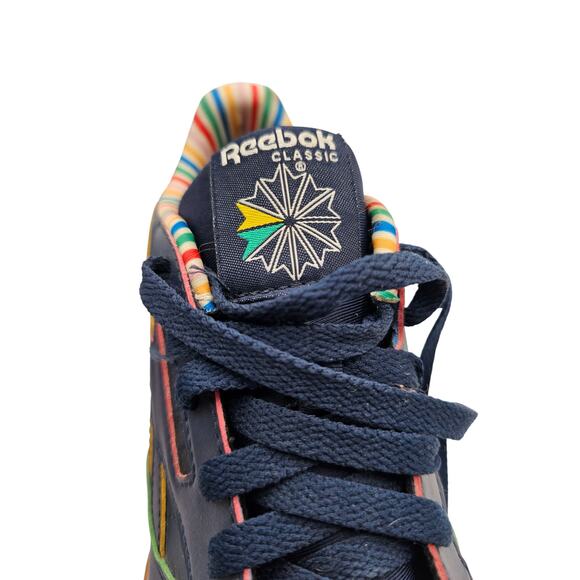 Reebok Girls Classic Sneaker FW6117 Navy Leather Lace Up Low Top Retro Size 5.5 - Picture 7 of 7